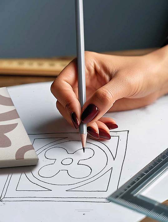 Conception personnalisée de motifs céramiques Création d’un motif de carreaux sur mesure pour projet architectural et design décoratif