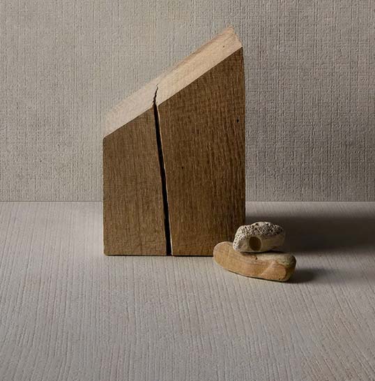 Vision architecturale guidée par la matière et les textures naturelles Composition minimaliste en matière naturelle évoquant la relation entre texture, matière et conception architecturale contemporaine